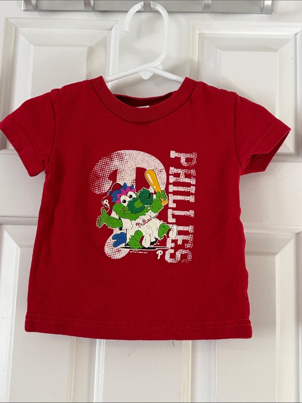 Rabbit Skins Red Phillies Mascot Short Sleeve Tee
